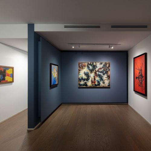 Installation view - Serge Poliakoff; Paul Jenkins; Serpan; Georges Mathieu.